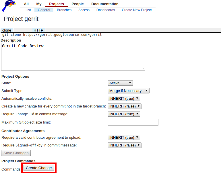 inline edit create change project screen