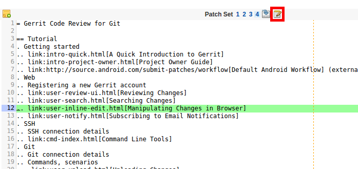 inline edit enter edit mode from diff