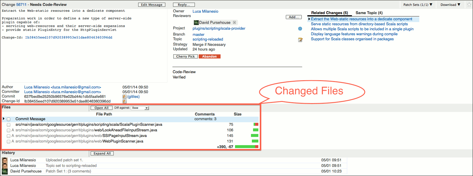 user review ui change screen file list